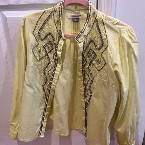 Anthropologie Pilcro Nayeli Beaded Buttondown - Picture 3 of 4